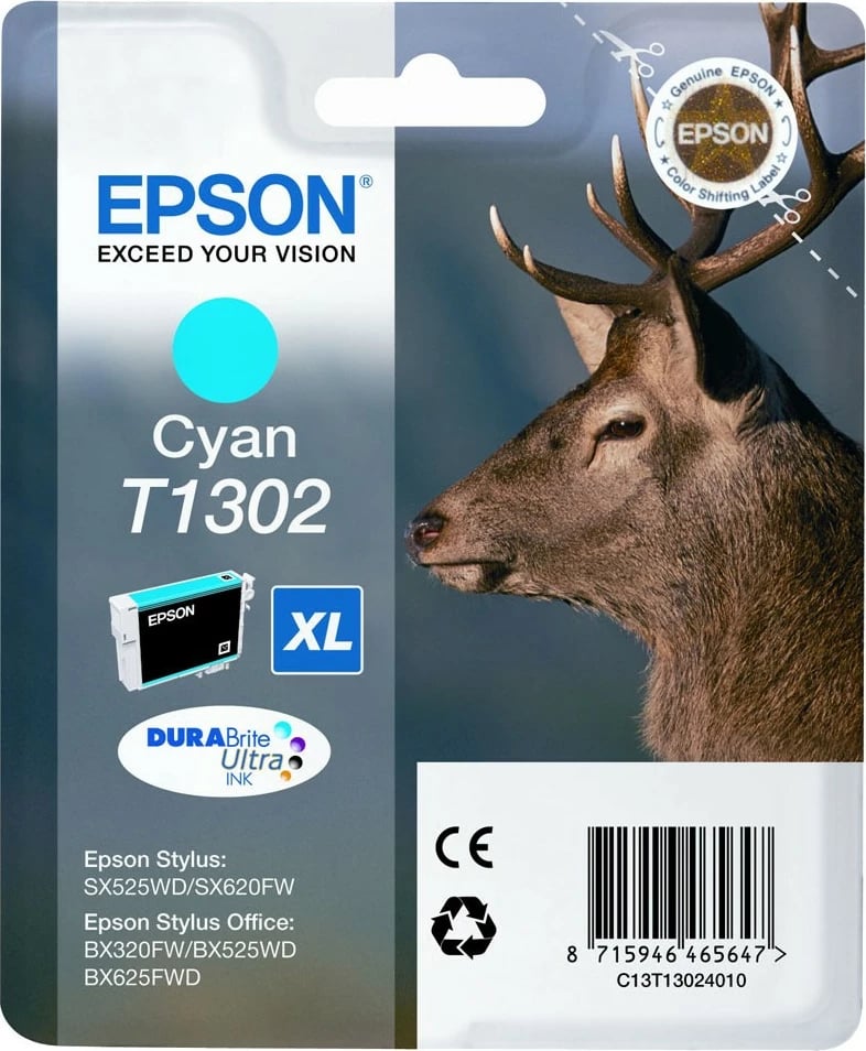 Toner Epson Stag Singlepack Cyan T1302 DURABrite Ultra