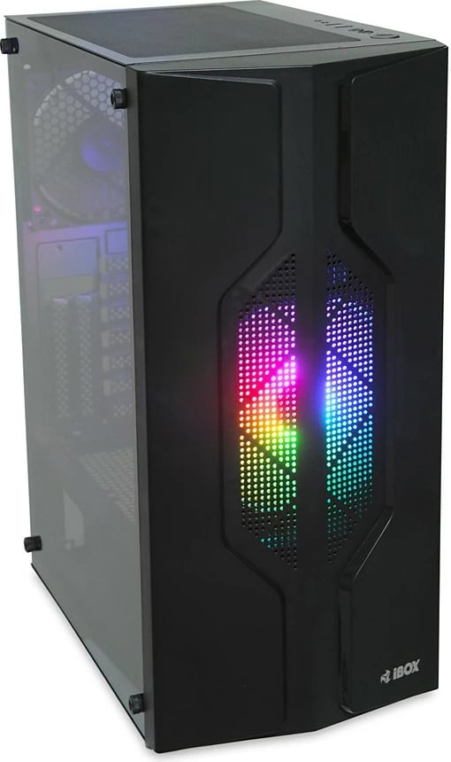 Kasë iBOX Cetus OCT 908, Midi Tower, ATX/Mini-ATX, xham i temperuar, LED, e zezë