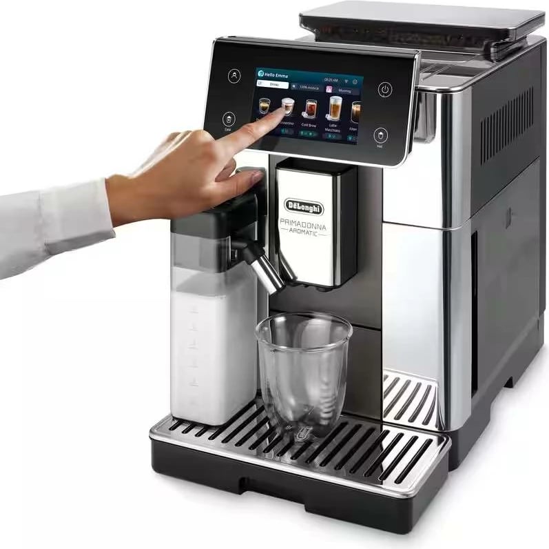 Makineri kafeje DeLonghi PrimaDonna Aromatic ECAM630.75.TSM 19 bar 2.2 L ekran me prekje 5" Cold Brew LatteCrema Titanium