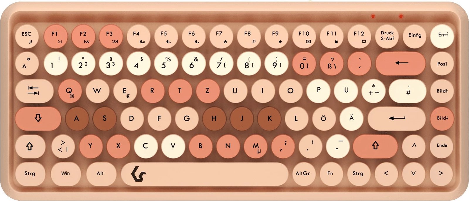 Set tastierë & maus KeySonic KSKM-5200M-RF, wireless, QWERTZ, 86 taste, bezhë/kafe/rozë