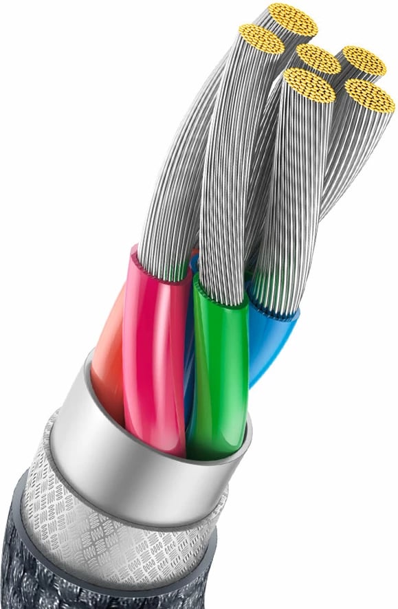 Kabllo për karikim të shpejtë Baseus Crystal Shine Series, USB-A në USB-C, 2m, 100W, e zezë