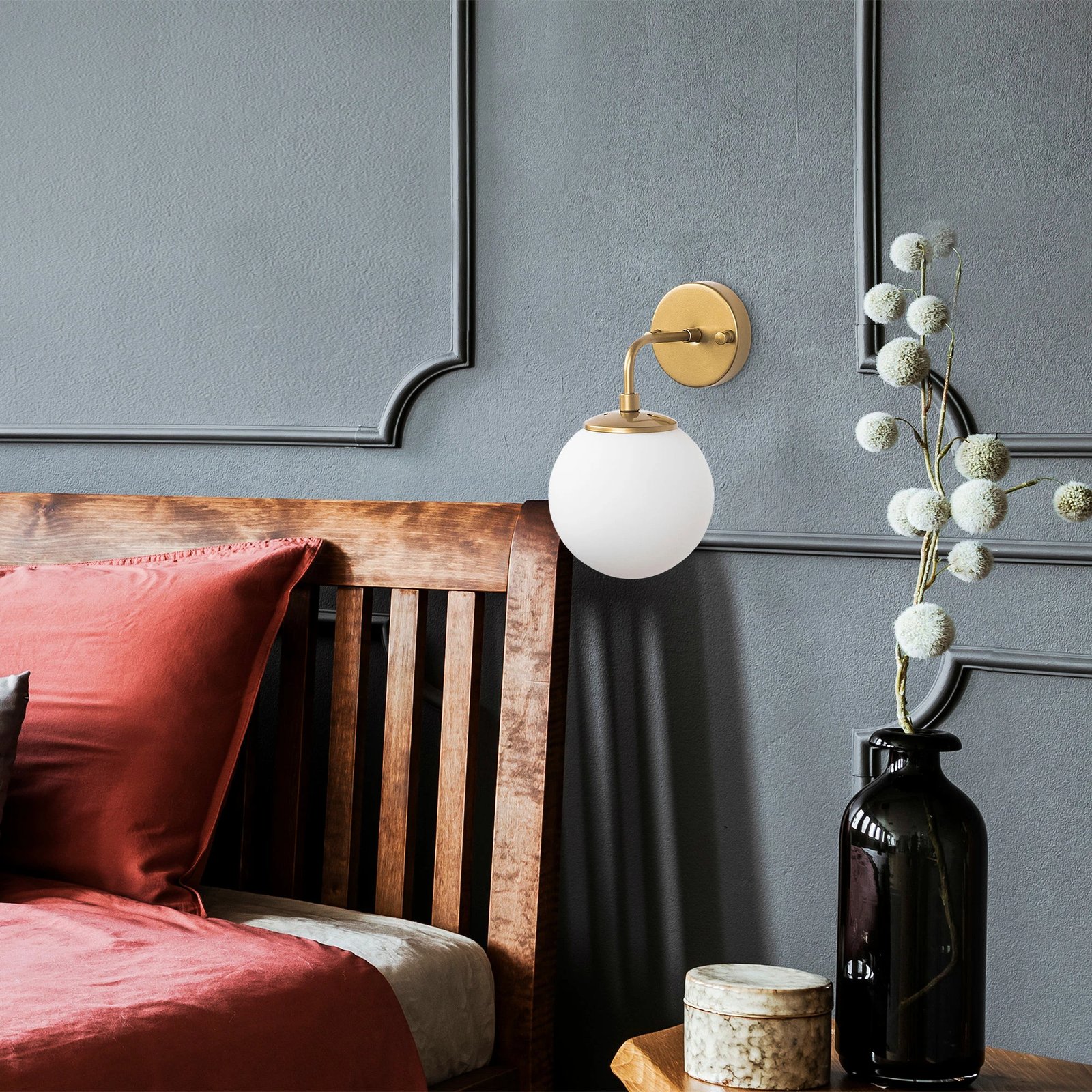 Llambë muri Opviq, Horn - 12215, ngjyrë ari