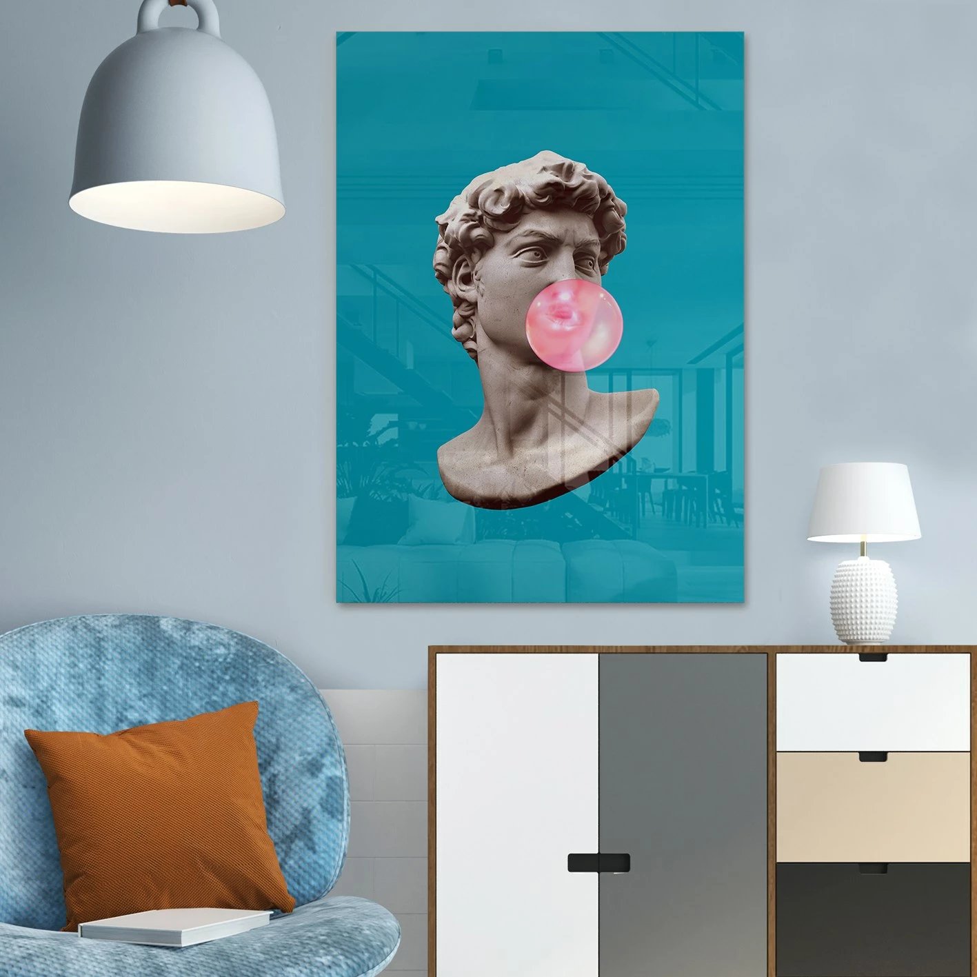 Pikturë dekorative prej xhami të temperuar, shumëngjyrëshe, CAM3711 - 50x70cm