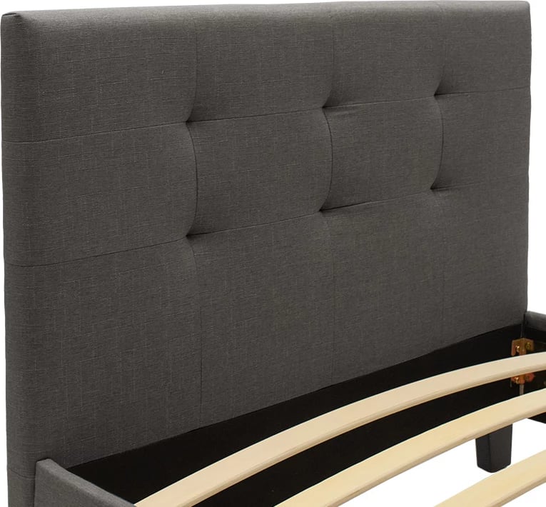 Krevat Mago në material ngjyrë gri e errët 100x200cm