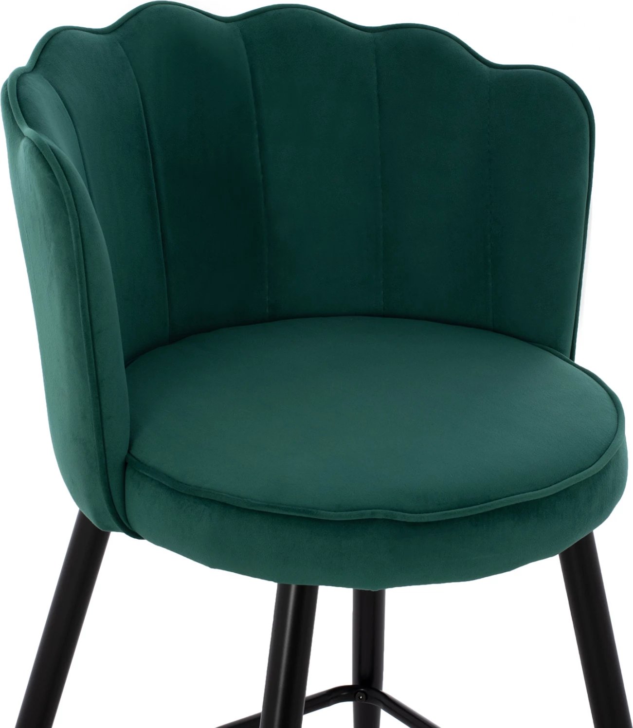 Karrige për bar mesatare, FH8736.03, kadife e gjelbër, kornizë metalike, 50x50x90 cm., set prej 2 copë