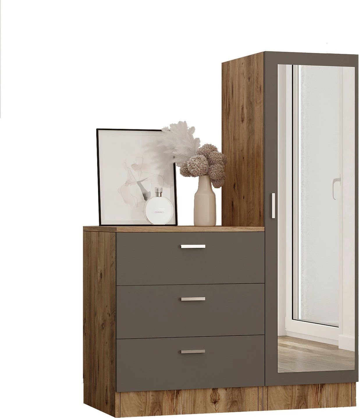 Dollap multifunksional Skye Decor, Cc6-Aa, ngjyrë pishë Atlantike dhe antracit