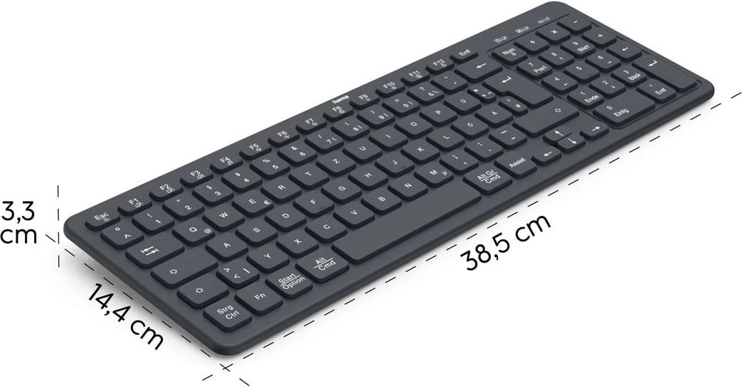 Tastierë wireless Hama WK-300, QWERTY, 3 pajisje, e zezë