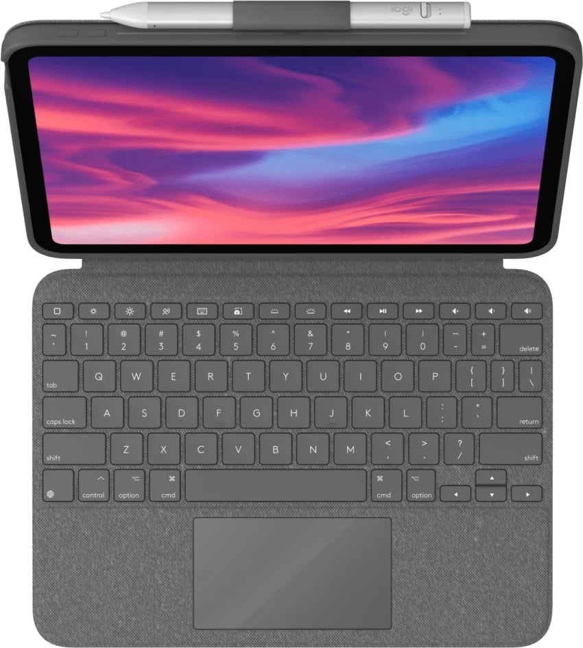 Tastierë me mauspad Logitech Combo Touch për iPad 10 gen, UK, gri