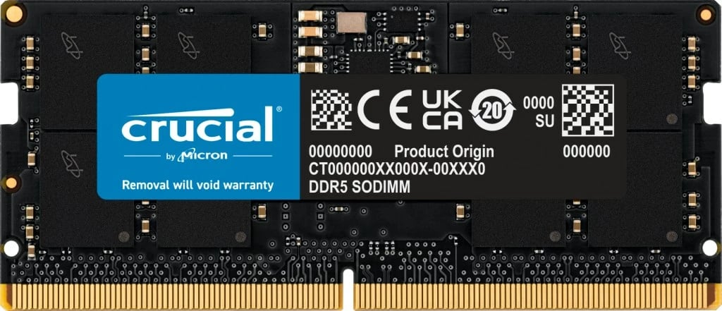 RAM Memorje Crucial CT16G56C46S5, 16 GB, DDR5-5600, SO-DIMM, e zezë