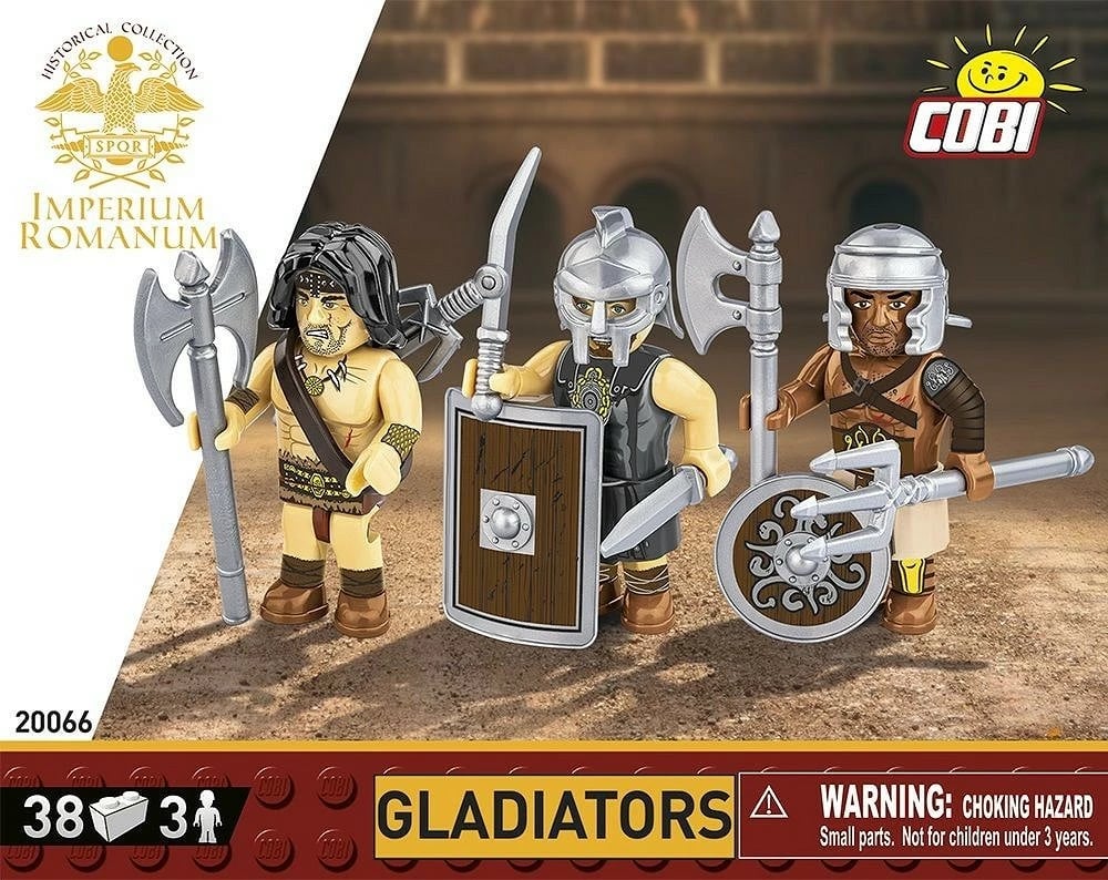 Set lodrash ndërtuese Cobi Klocki Imperium Romanum Gladiatorzy, 3 figurina, plastikë