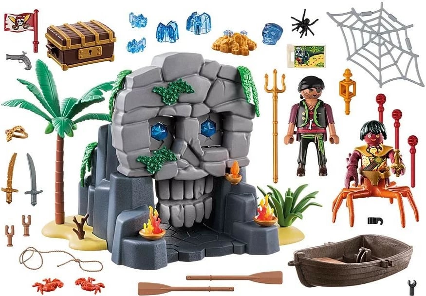 Set lodrash Playmobil Pirates Skull Island 71531 me figura dhe 73 pjesë