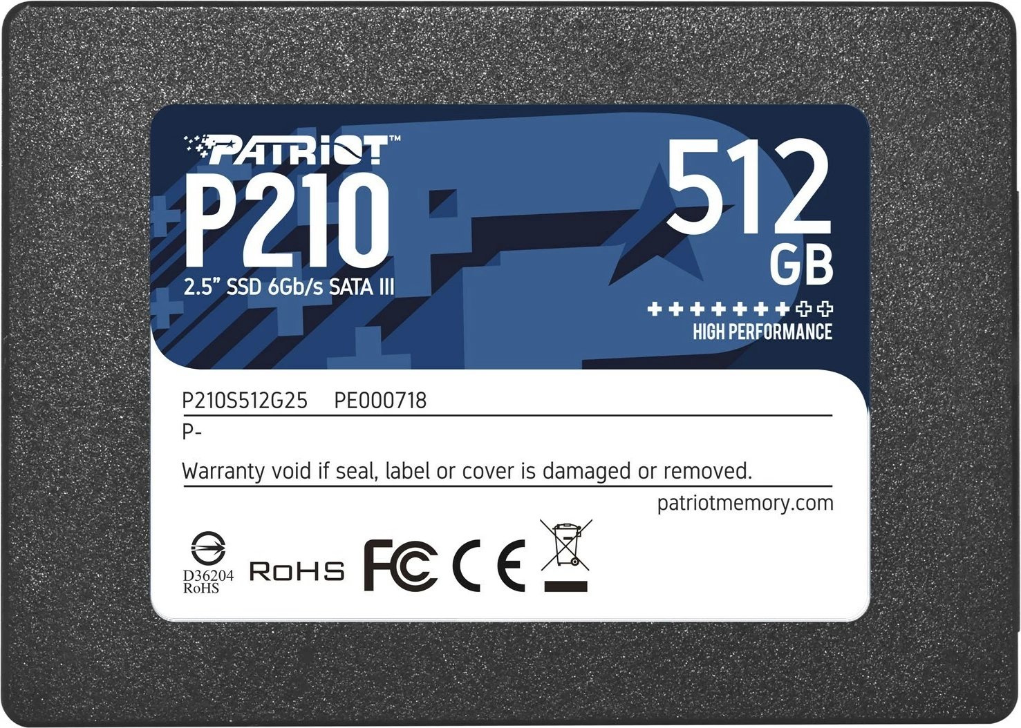 SSD Disk Patriot P210, 2.5", 512 GB