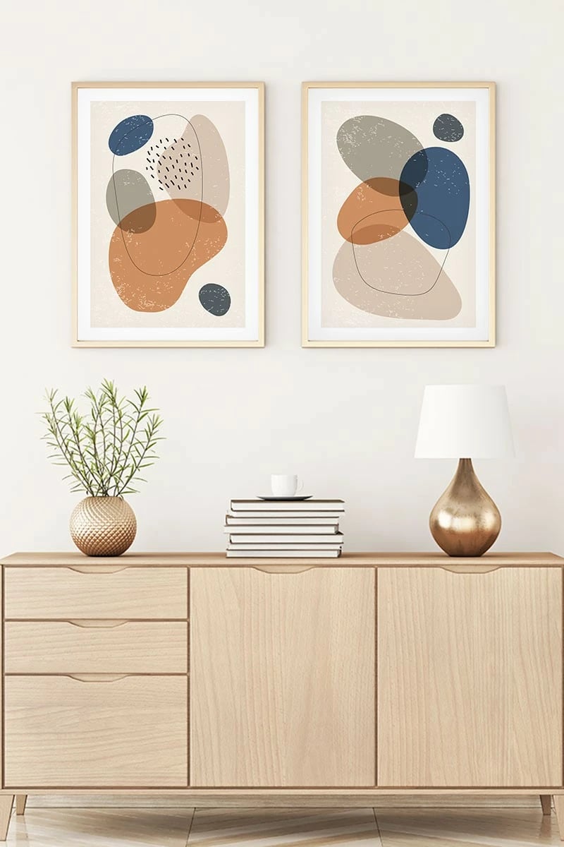 Pikturë dekorative me kornizë MDF (2 copë), Wallity, Huhu5, 50x35