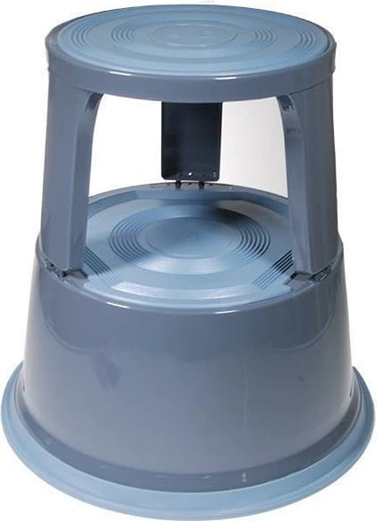 Stol metalik me rrota NEXT, H43xØ29x45cm, Gri e lehtë