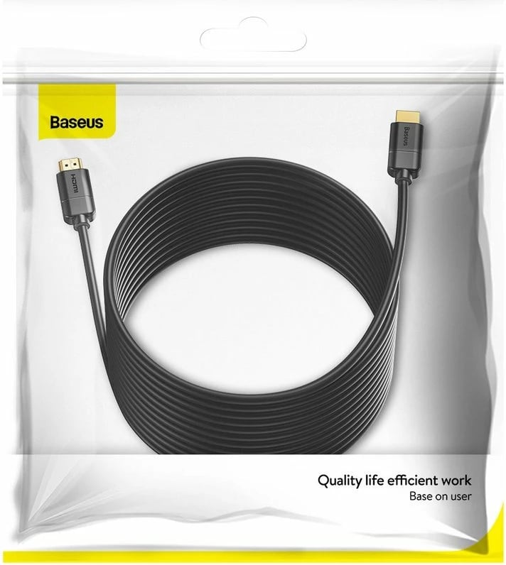Kabllo HDMI Baseus CAKGQ-E01, 8 m, 4K, e zezë Kabllo HDMI Baseus CAKGQ-E01, 8 m, 4K, e zezë