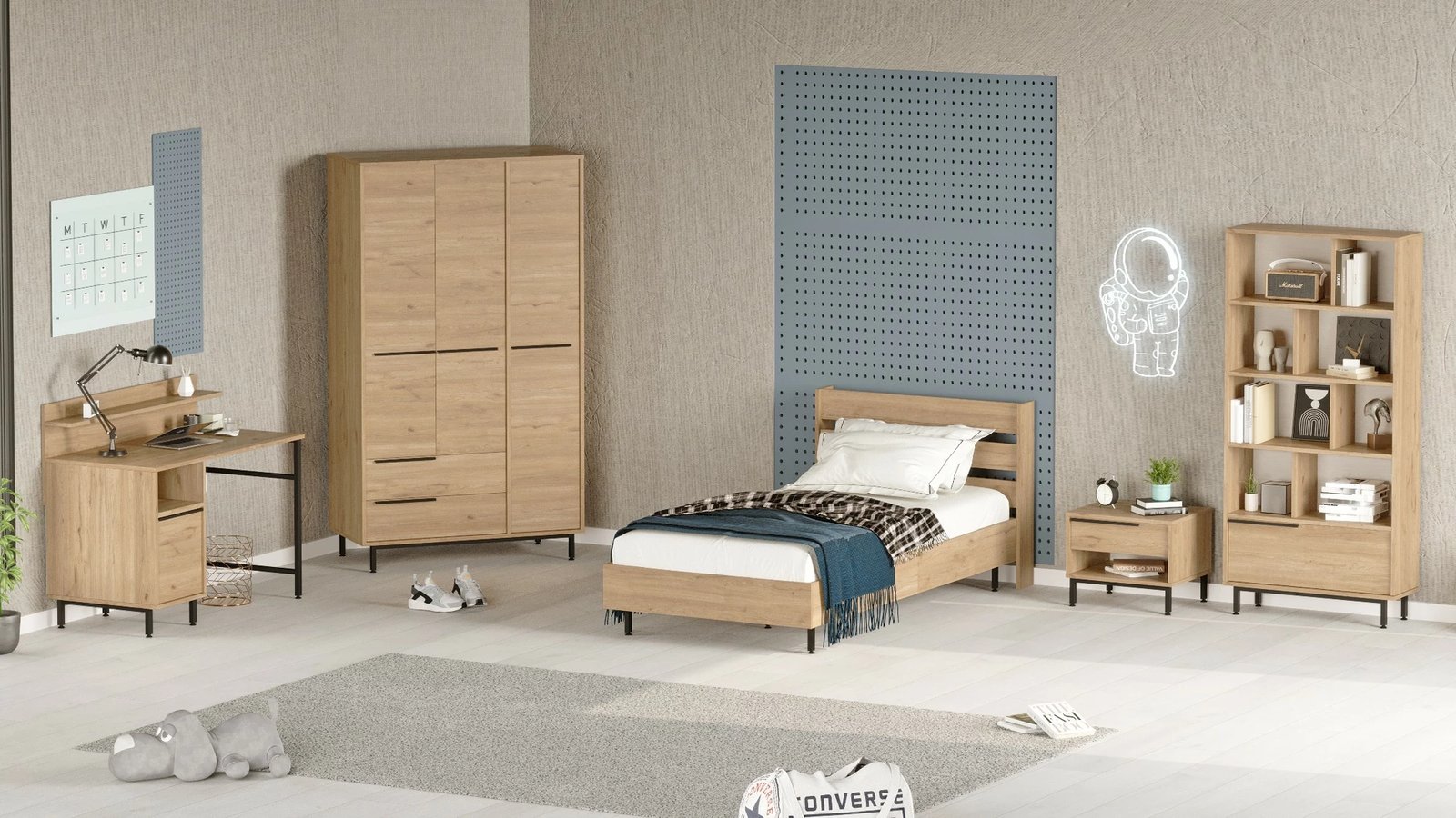 Set dhome për të rinj Skye Decor, ON25-S, ngjyrë lisi
