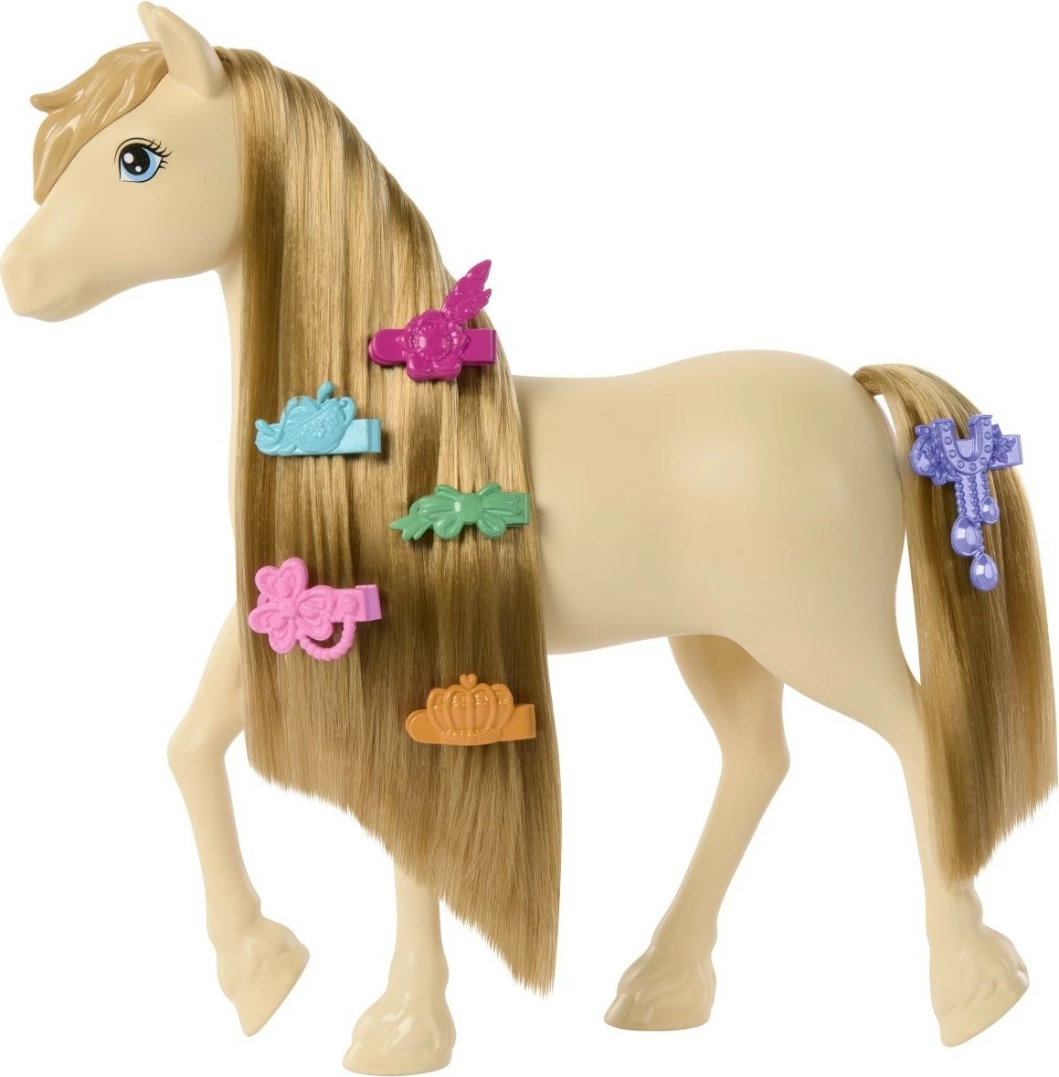 Lodër kali Barbie Mysteries Tornado me krifë të gjatë për stilim, bezhë