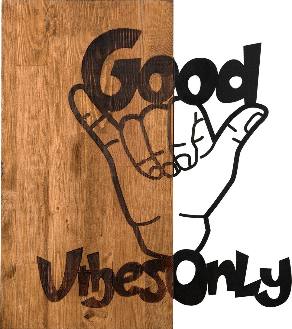 Aksesor dekorativ për mur, dru, Wallity, Good Vibes Aksesor dekorativ për mur, dru, Wallity, Good Vibes