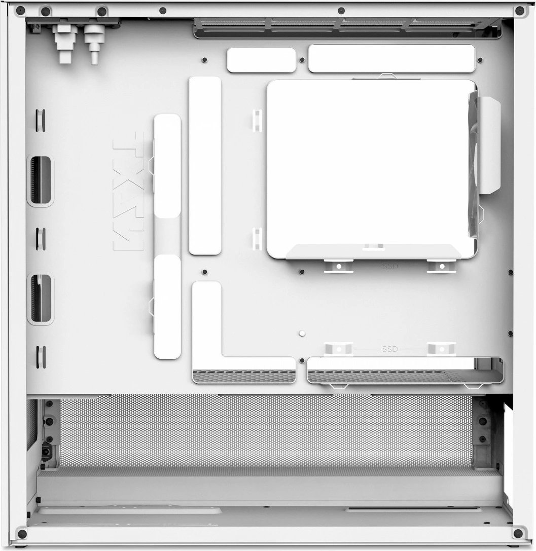 Kasë NZXT H3 Flow CC-H31FW-01 mATX Mini Tower, për pllakë amë mATX/Mini‑ITX, panel xhami i temperuar, USB‑C, deri 7 ftohës, pa PSU, e bardhë