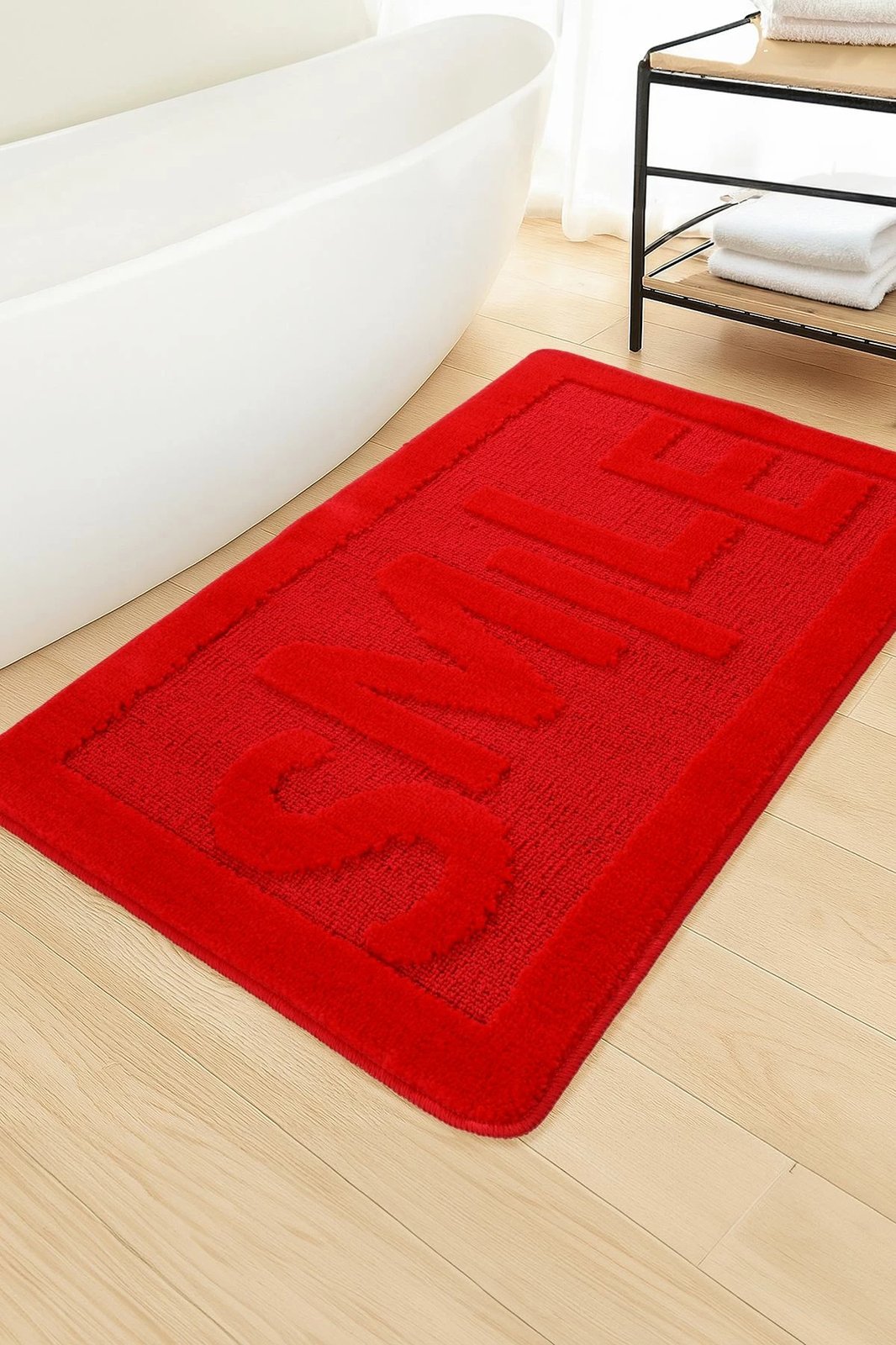 Tapet për banjo, i kuq, Mijolnir Smile, 60x100cm