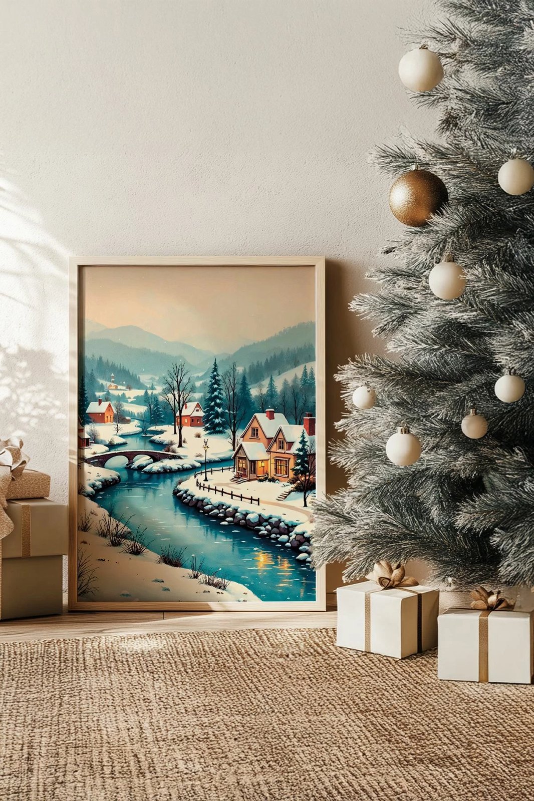 Pikturë dekorative me kornizë, Wallity, Nwyearsngmdl1, shumëngjyrëshe, 33x48cm