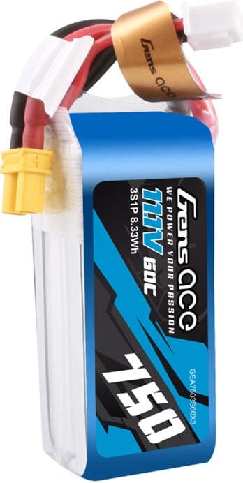 Bateri LiPo Gens Ace GEA7503S60X3, 750mAh, 11.1V, 60C, XT30, Blu