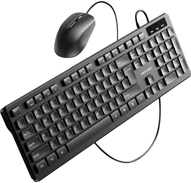 Set tastierë me tela, maus dhe mauspad Vention KTCB0-EN, e zezë