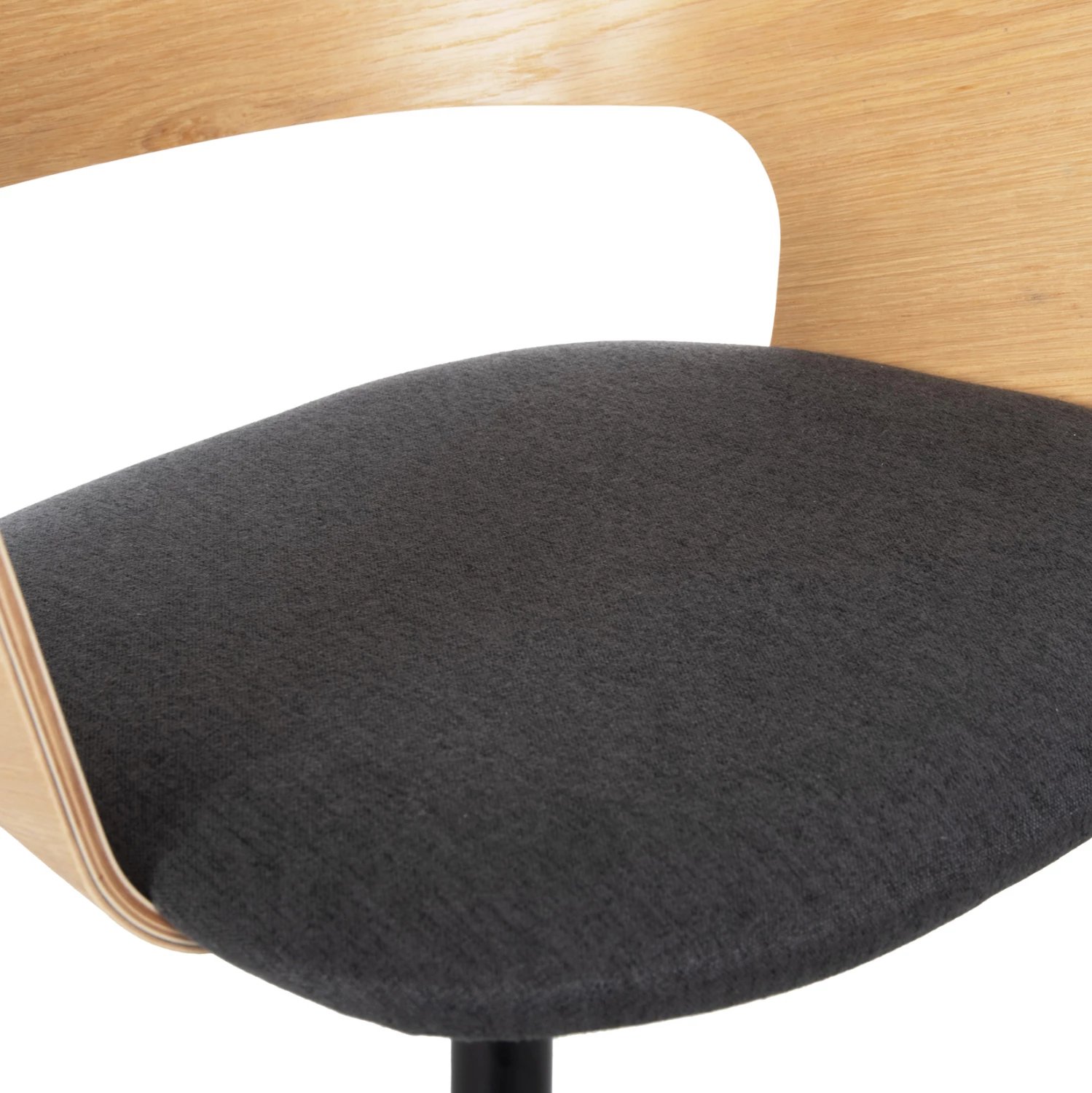 Karrige ngrënieje VELP FH9616.02 dru, ngjyrë natyrale-gri, këmbë metali të zeza, 55,5x50x79H cm, set prej 2 copë