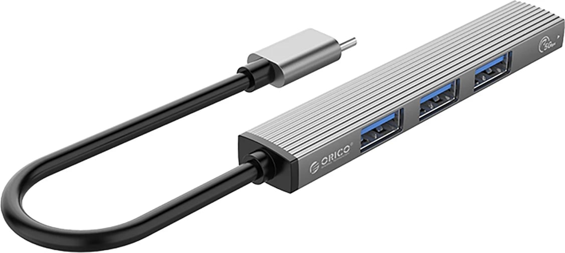 Kasë Orico AH-13, USB-C Hub, 1x USB-A 3.0 + 3x USB-A 2.0, Gri