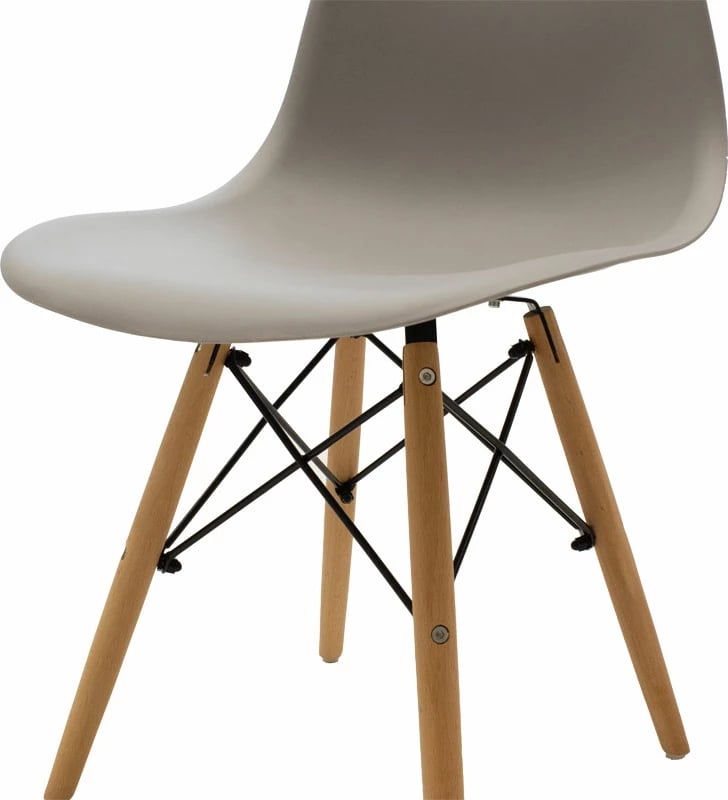 Karrige Julita PP ngjyrë gri-këmbë natyrale 46x50x82cm