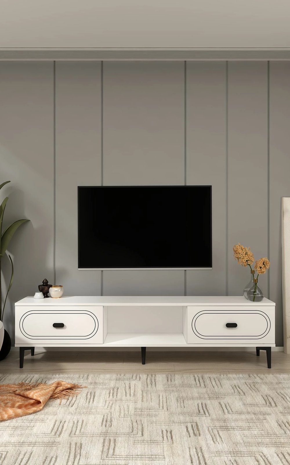 Komodë TV Skye Decor, e bardhë, Weny