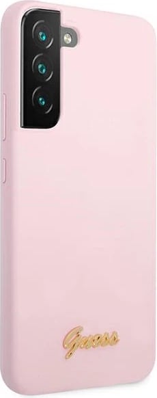 Mbështjellës Guess për Samsung Galaxy S22+, Silicone Script Metal Logo, Lavandë