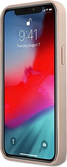Mbështjellës Guess GUHCP12M4GMGPI për iPhone 12/12 Pro 6.1", rozë, hardcase 4G Big Metal Logo