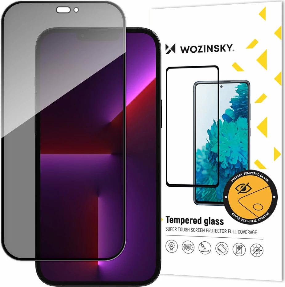 Xham mbrojtës Wozinsky Anti Spy për iPhone 15 Plus, i zi
