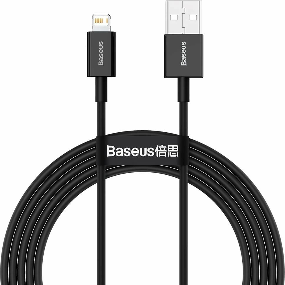 Kabllo Baseus Superior USB në Lightning CALYS-C01, 2m, 2.4A, e zezë