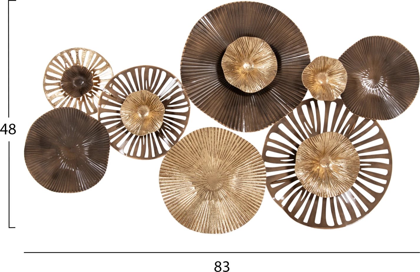 Dekor muri prej metali, ngjyra toke, FH4199, 83x48cm