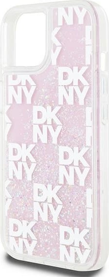 Mbështjellës DKNY Liquid Glitter Multilogo për iPhone 15/14/13, Rozë