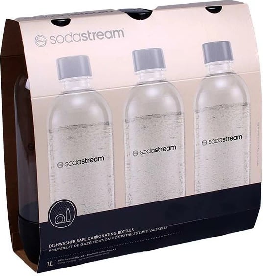 Shishe PET universale, SodaStream, 2260525, 1L, të zeza, set 3 copë