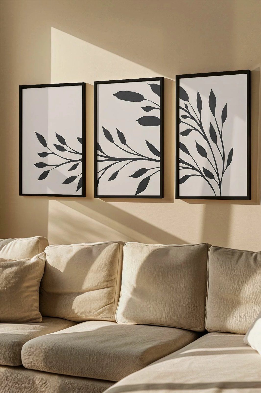 Pikturë dekorative me kornizë (3 pjesë), Wallity, Artvmodel33-Siyah