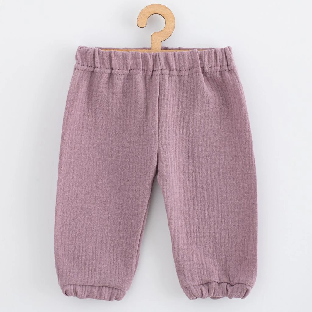 Set muslin për bebe 2-copësh bluzë + pantallona, NEW BABY, Lavender, 100% pambuk, madhësia 74 (6–9m), lejla, set 2-copësh