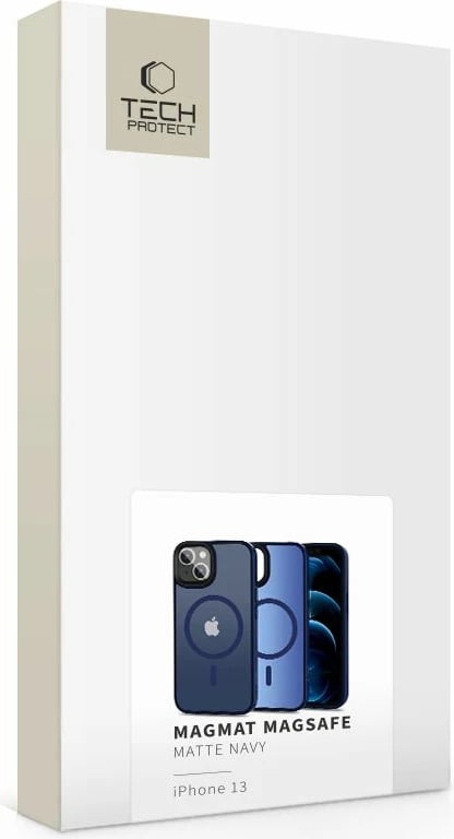 Mbështjellës Tech-Protect MagMat për iPhone 13, MagSafe, gjysmë-transparent, Blu