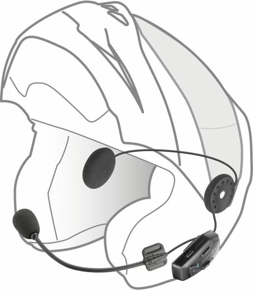 Interkom helmete për motoçikleta InterPhone, i zi