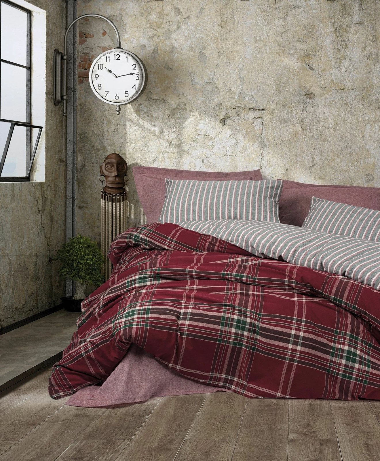 Set mbulesë për jorgan King, ngjyrë e kuqe Claret, L'Essentiel Linge de Maison