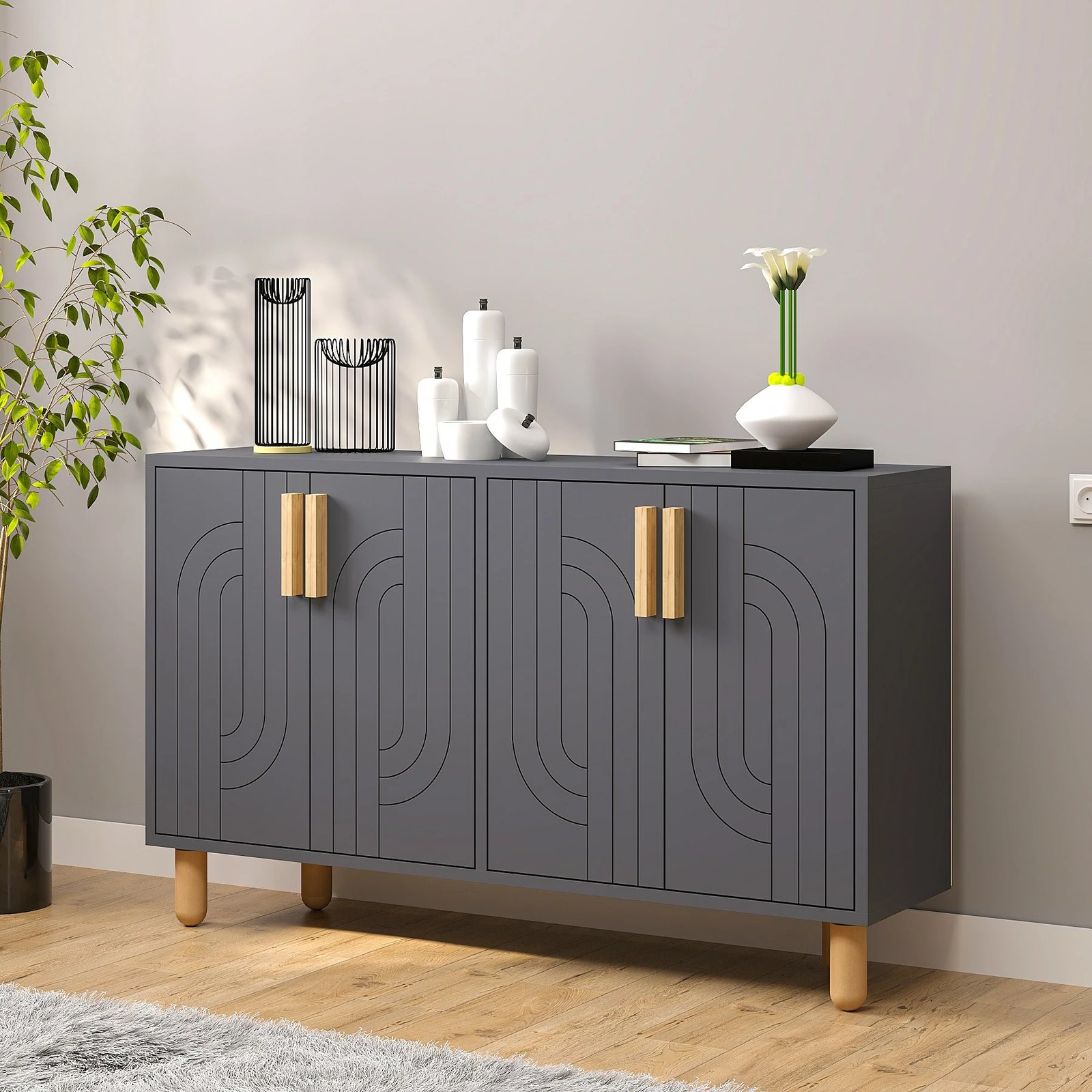 Konsolë Skye Decor, Rodney, ngjyrë antracit