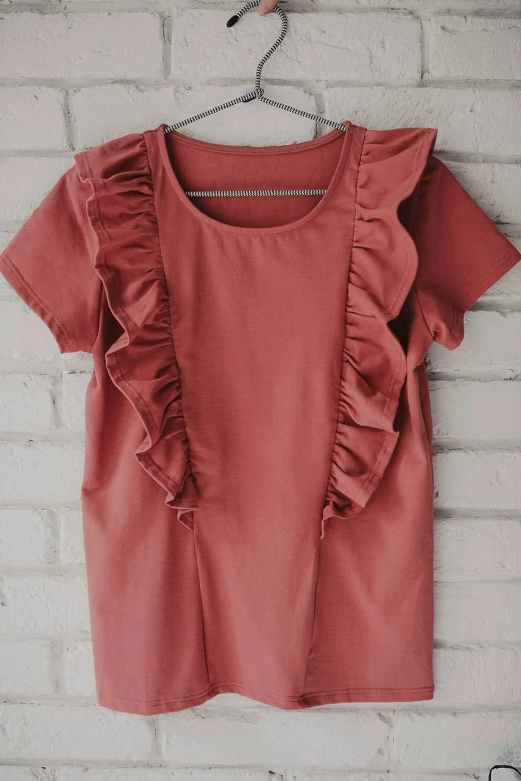 maicë për gjidhënie, milk & love Milky Waves, me mëngë të shkurtra, madhësi XL, kafe/rozë