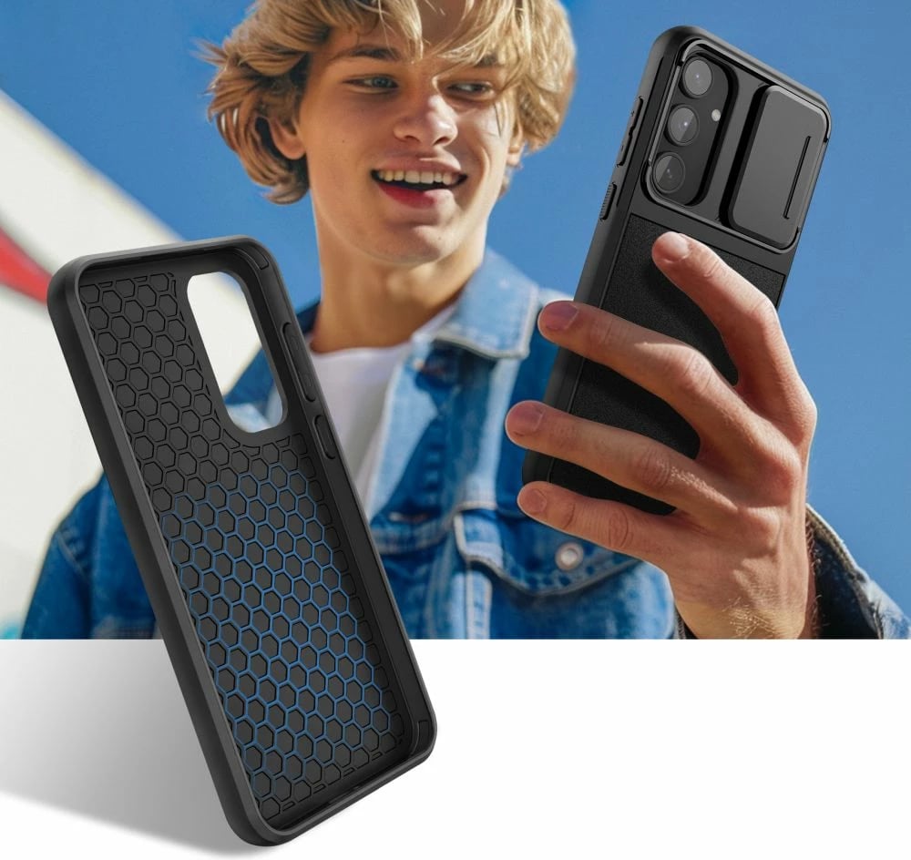 Mbështjellës Tech-Protect Velar Cam+ për Samsung Galaxy A55 5G, i zi