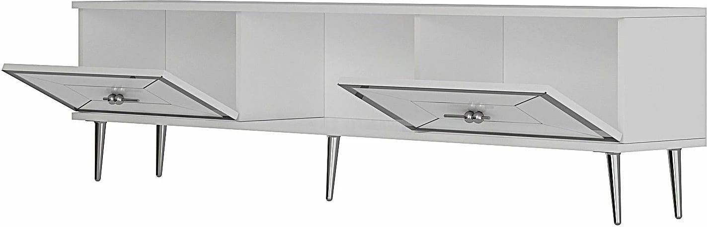 Komodë TV Skye Decor, Arno, e bardhë, argjend