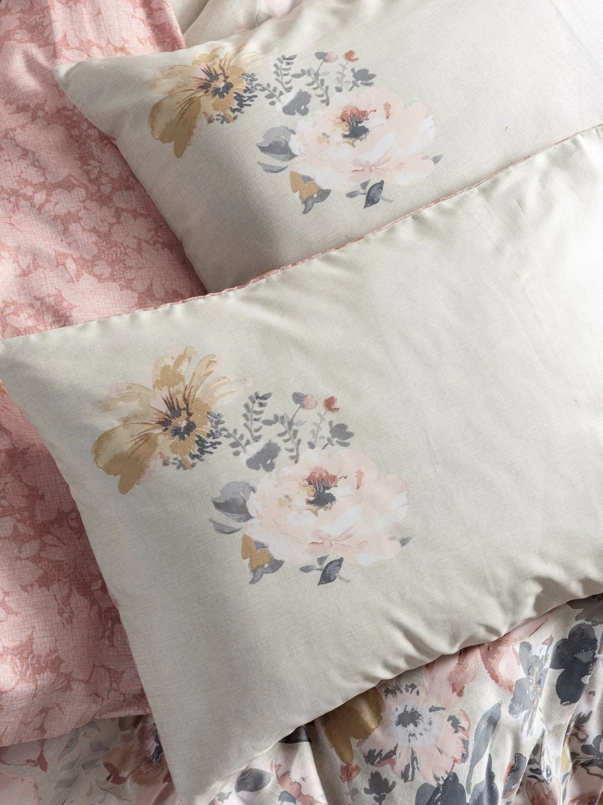 Set mbulesë për jorgan Super King, satin, L'essentiel, Dalya, ngjyrë pluhur