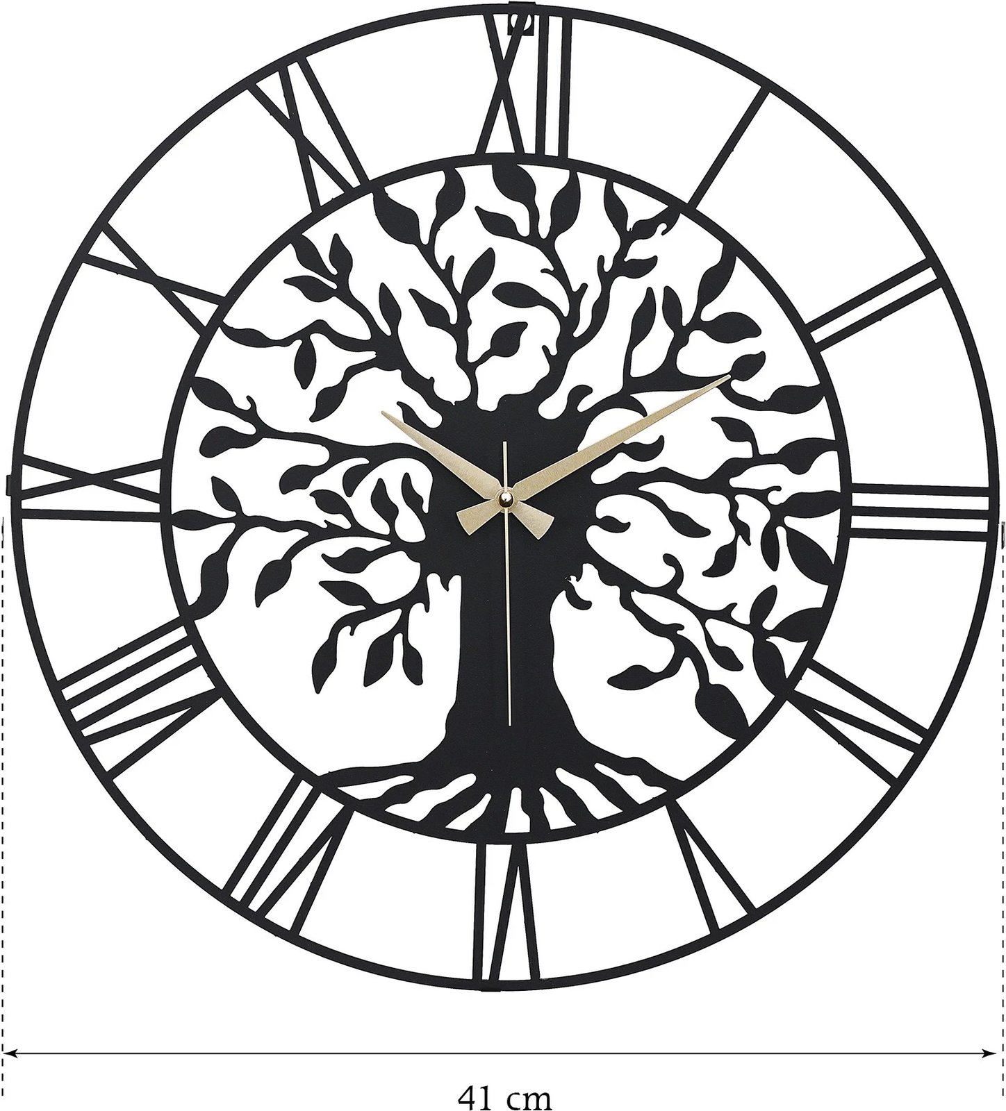 Orë muri dekorative prej metali, Wallity Vita, e zezë, 41cm
