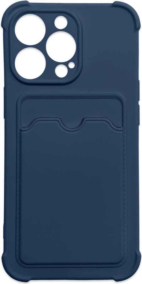 Mbështjellës telefoni Hurtel Card Armor Case për Xiaomi Redmi Note 10/10S, xhep kartelash, silikon, blu navy